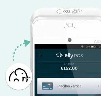Znesek prikazan na terminalu EllyPOS