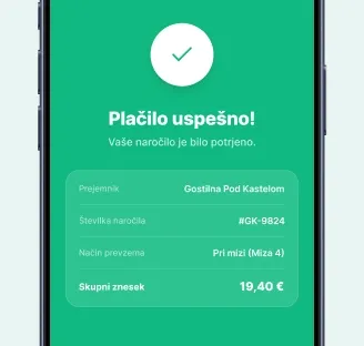 Gost opravi spletno plačilo naročila