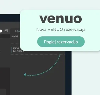Venuo rezervacija prikazana v Imprion blagajni