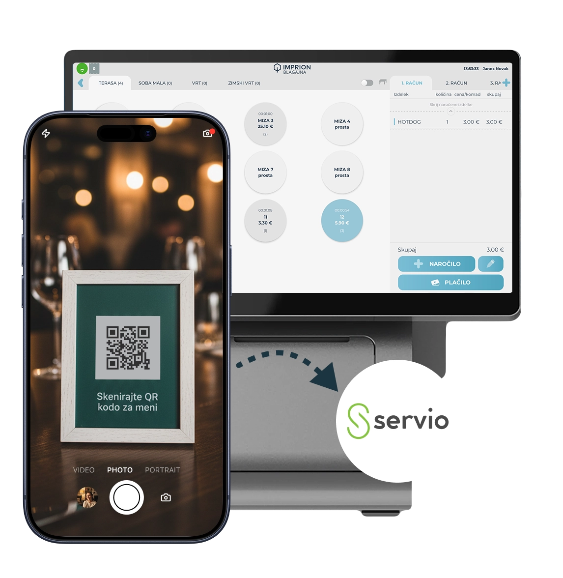 Servio digitalno naročanje prek QR kode