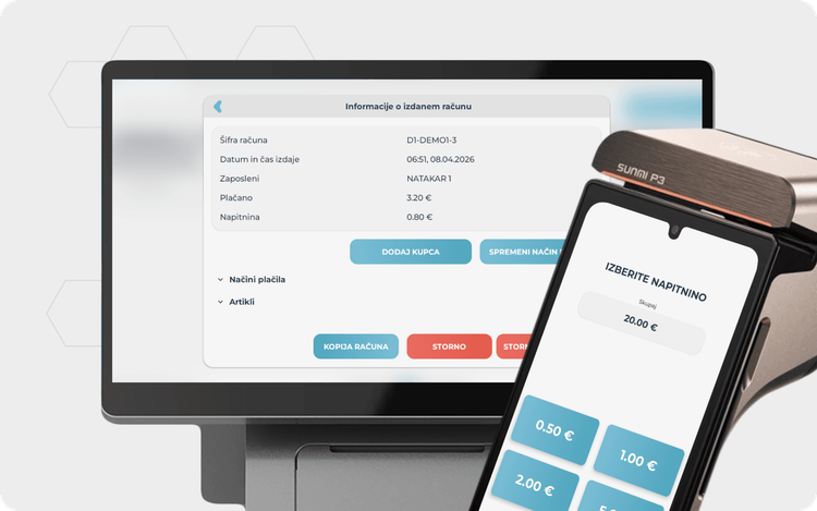 Sistem digitalnih napitnin na Imprion POS blagajni Sistem digitalnih napitnin na Imprion POS blagajni